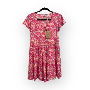 True Craft Pink and White Scoop Neck Sundress NWT